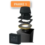 RØYKSUGER PAKKE 1 - Exodraft (Pk1) for lukket ildsted (mur -og elementpipe med 1-pipeløp) Horisontalt utkast