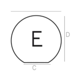 GLASSPLATE D80B90CM 6mm  (E)  RUND, KUTTET BAKSIDE=56,57CM HELMIN - Bilde 2