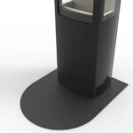 UNDERLAGSPLATE EMALJERT D90B70CM (D) SORT/GRÅ RUND FRONT HELMIN