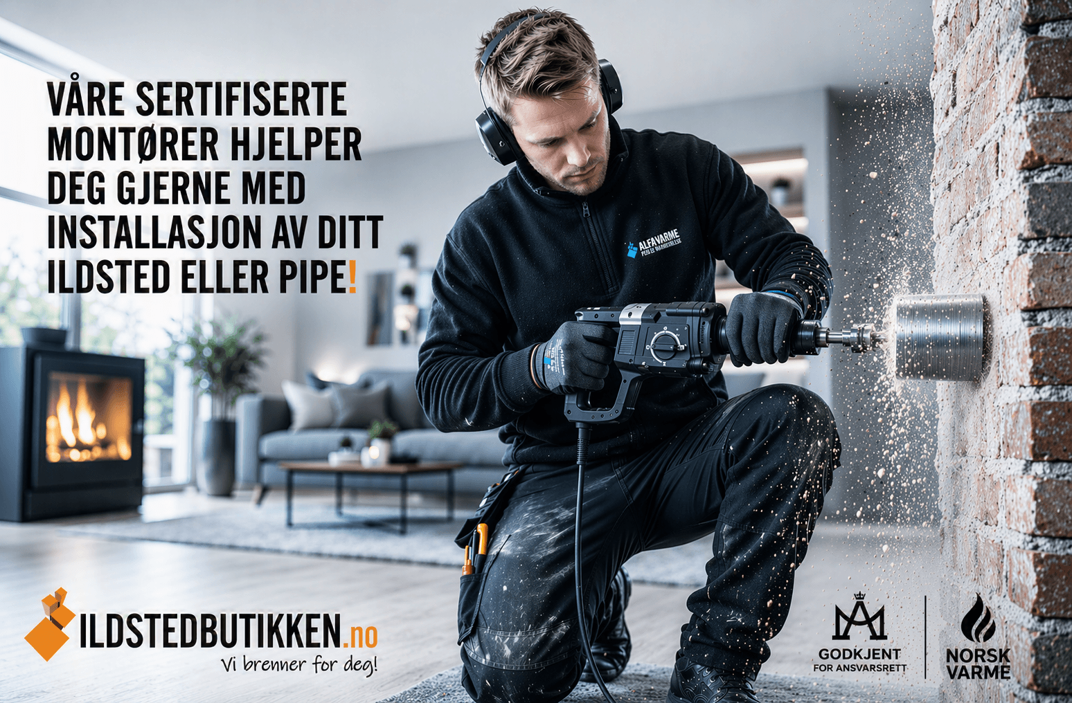 montering av peisovn